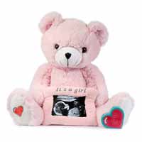 Gender Determination Girl Pink Ultrasound Heartbeat Teddy Bear